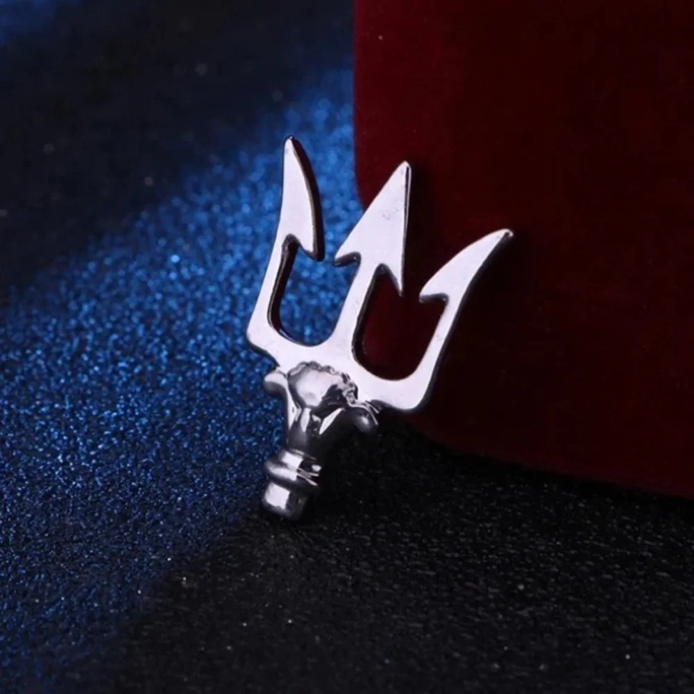 Trident Brooch Metal Lapel Pin Men's Suit Collar Pin Shirt Accessory Men’s Gift